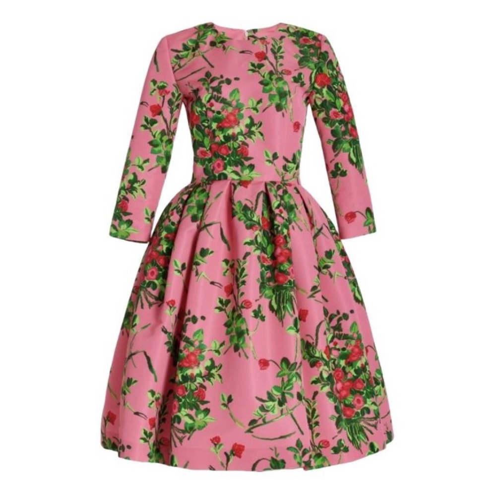 Sold, Sold Carolina Herrera flower mid length dress